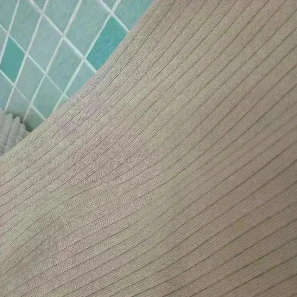 MOD REF Plus Size Sleeveless Tan Nude Stretchy Ribbed Long Dress With Slit - Picture 12 of 16